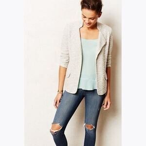 Saturday Sunday Gray Sera Knit Collarless Blazer Size XS